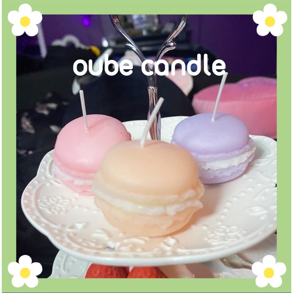 Nến Thơm Mini Đáng Yêu Hình Bánh Macaron Kẹp Kem Kích Thước 3x1cm | Oube Candle NT74