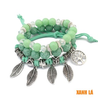 Set 3 Vòng Charm Đeo Tay Mix lá cây cực kỳ hấp dẫn
