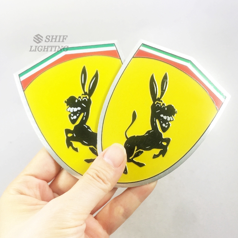 FERRARI 1 Miếng dán Logo Donkey bằng nhôm trang trí xe hơi