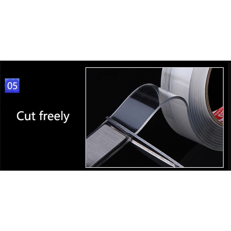 Băng Keo Hai Mặt nano Trong Suốt Chống Nước Chịu Nhiệt Độ Cao Không Để Lại Dấu Vết