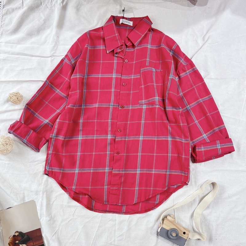 LOVI SHOP - Áo sơ mi sọc caro nhiều màu vải mỏng nhẹ Lovi