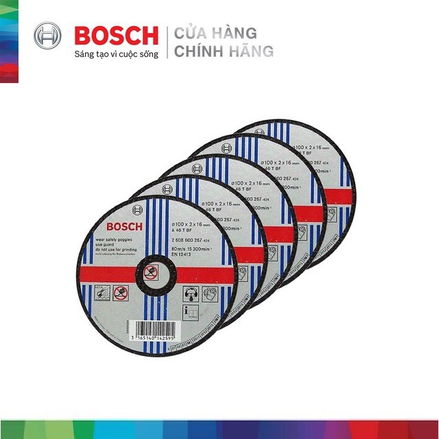 [CHÍNH HÃNG] Đá Cắt Bosch (2608600267) 100x2.0x16mm (Sắt), Giá Đại Lý Cấp 1, Bảo Hành Tại TTBH Toàn Quốc