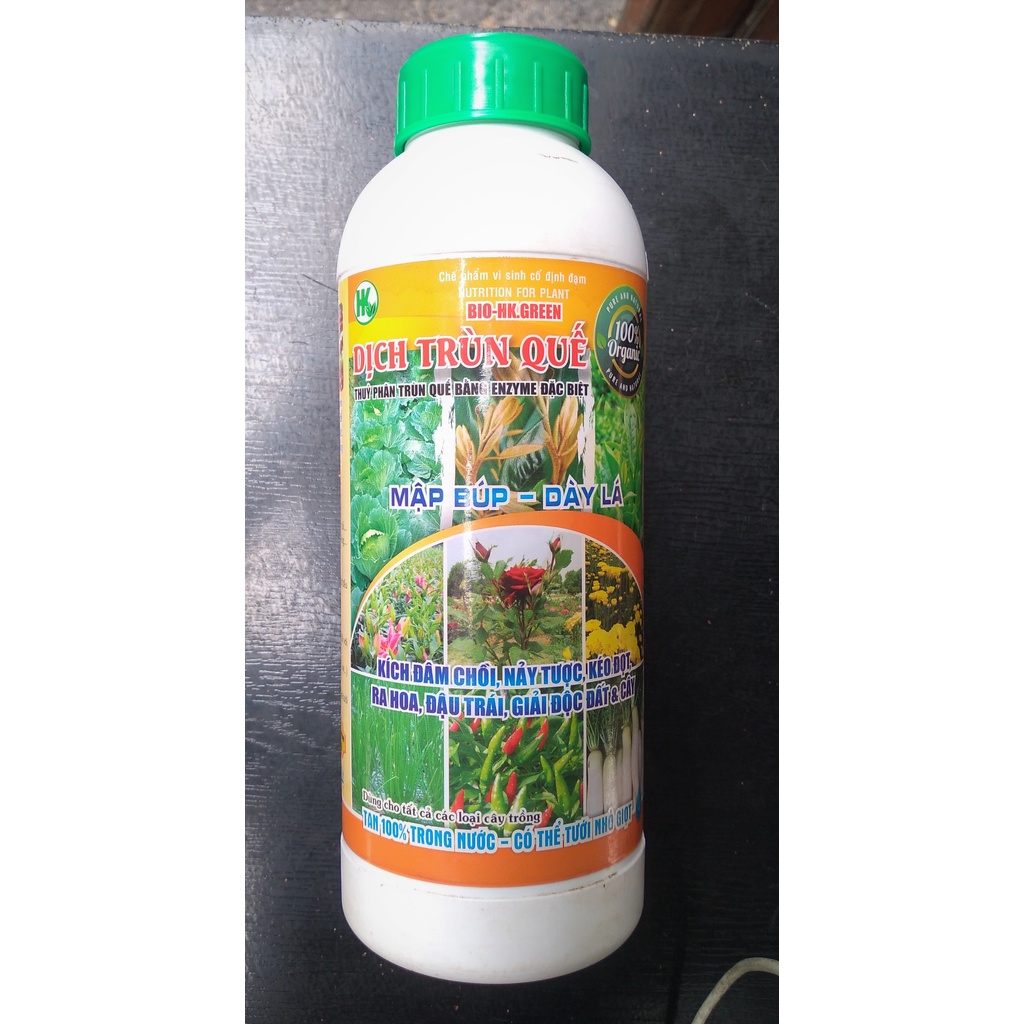 Phân bón cao cấp- Chế phẩm vi sinh cố định đạm - Dịch Trùn Quế Mập búp - Dày lá  - Chai 1000ml