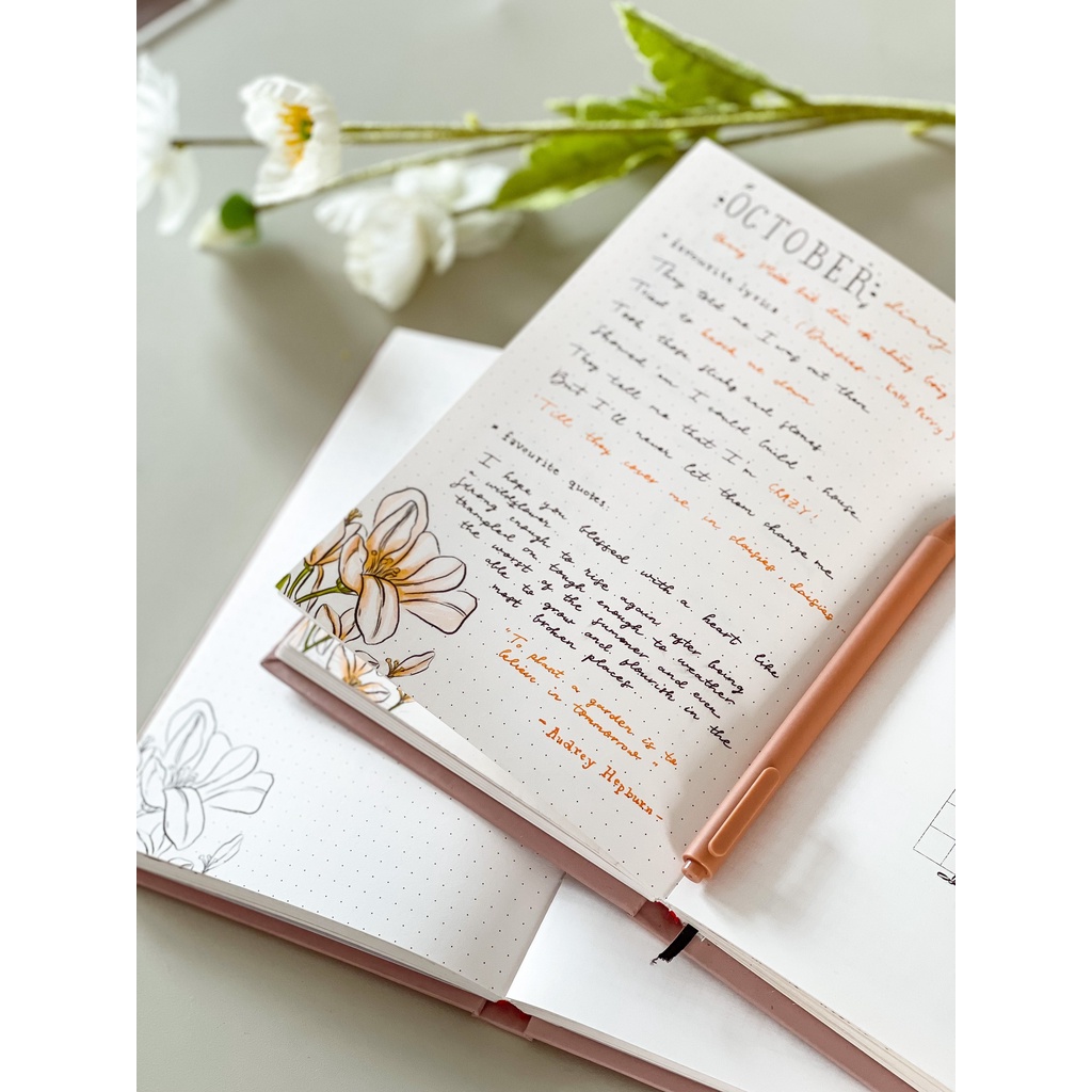 Combo Sổ Crabit Joyful Daily Bullet Journal - Sổ in sẵn layout bullet journal 12 tháng, có thể tô màu