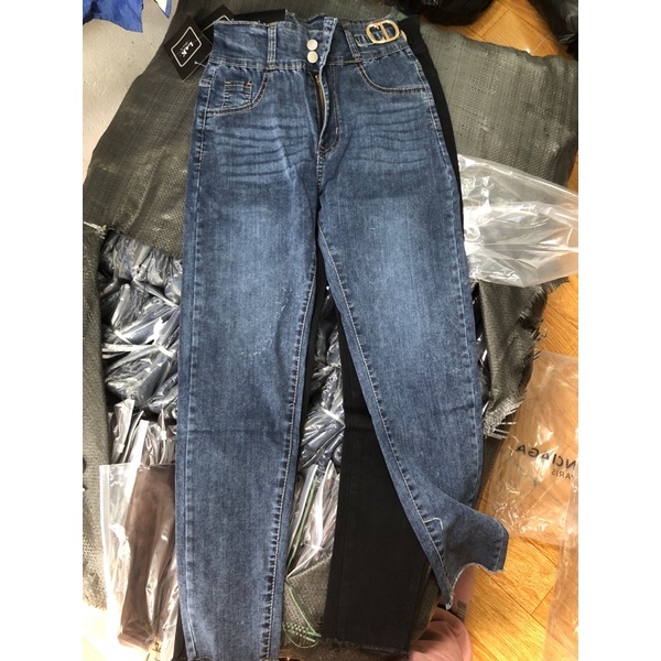 Quần bò hai cúc DC &amp; baggy đai xíchDAQUY20quần jeans cạp cách điệu phong cách trẻ trung năng đóng