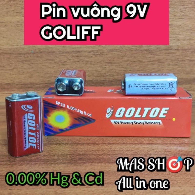 pin vuông 9v GOLTOE hộp 10 viên