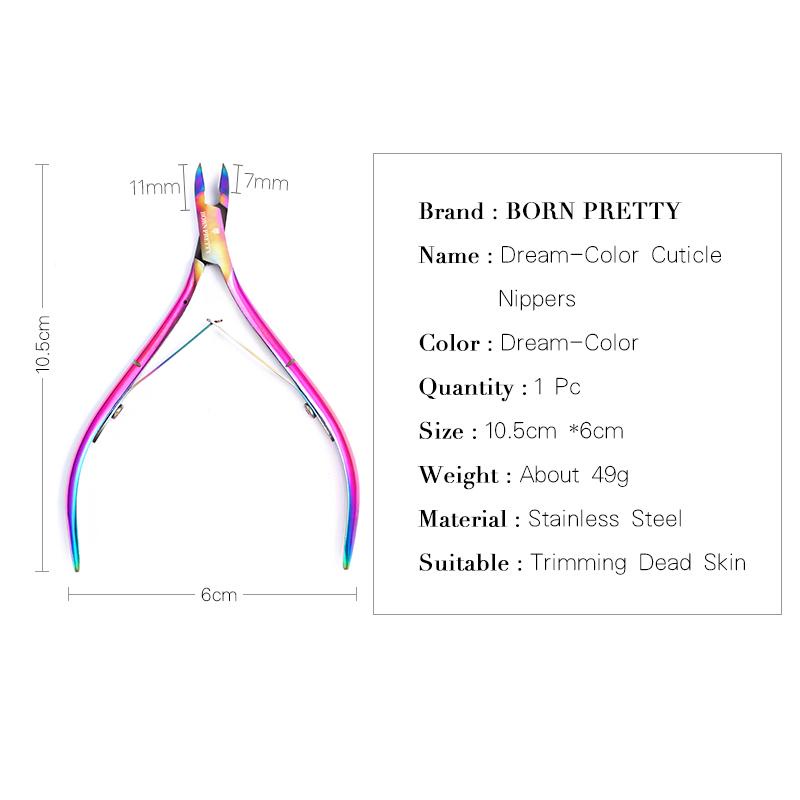 Kềm cắt da chết móng tay BORN PRETTY thép không gỉ nhiều màu sắc tiện lợi