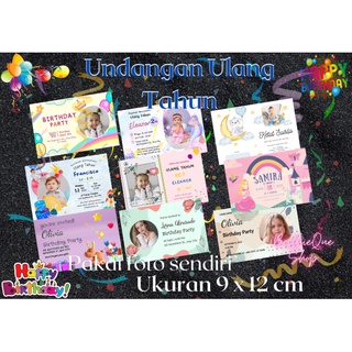 Image of (ABQ10) - Kartu Undangan Ulang Tahun / Birthday Card / Kartu Ucapan Ulang Tahun / Souvenir Ulang Tahun