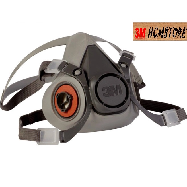 3M 6200 (CHƯA CÓ PHIN) MẶT NẠ PHÒNG ĐỘC NỬA MẶT 2 PHIN LỌC - dùng chống hơi hóa chất, lọc bụi mịn tái sử dụng nhiều lần