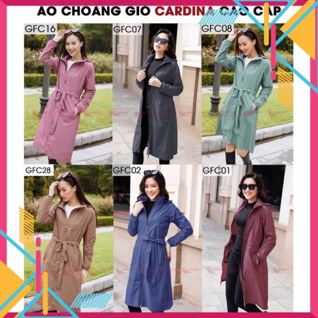 Áo gió nữ CARDINA 2 lớp vải gió nữ dáng dài chống nước, chống mốc cảm gió cản bụi chống nắng nhé | BigBuy360 - bigbuy360.vn