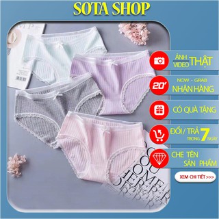 Set 5 quần lót -quần chíp cotton tre mix ren đính nơ kháng khuẩn