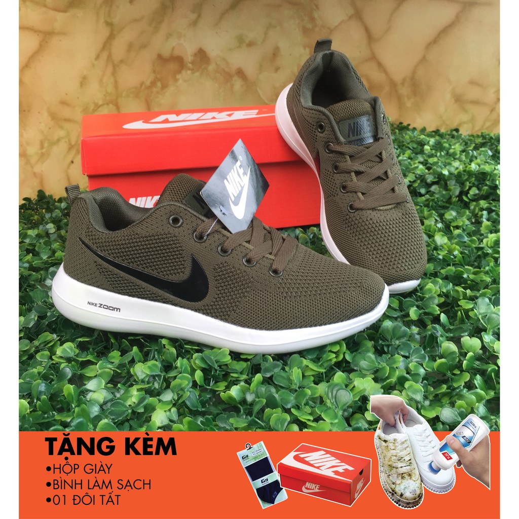 [ FREESHIP + ẢNH THẬT ] Giày thể thao ZOOM rêu nam nữ ( TẶNG HỘP + BÌNH LÀM SẠCH + TẤT )