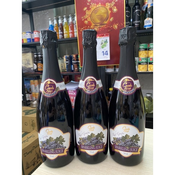 Thùng x 6 Chai Nước Trái Cây Đà Lạt Sparkling Juice 750ml-Nho Đỏ