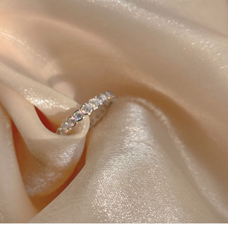 Nhẫn nữ sáng bóng sang trọng Hàn Quốc Nhẫn nữ Zircon mở