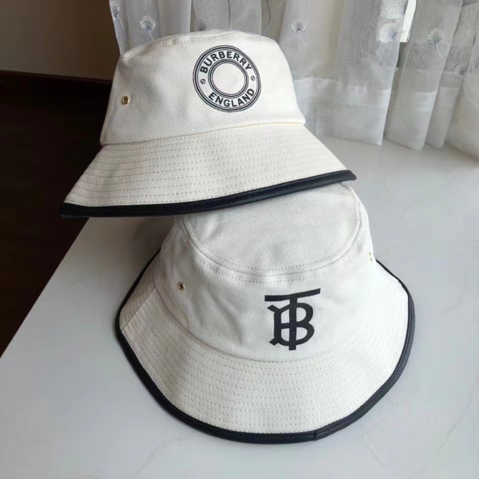 Sẵn Sàng!Nón Bucket Burberry Vải Canvas Thiết Kế Đơn Giản Cá Tính