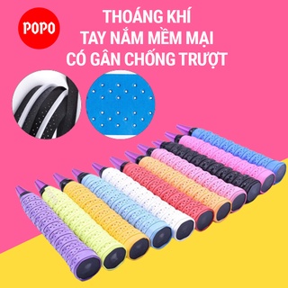 Quấn cán vợt, cuốn cán vợt cầu lông tennis POPO OG2 quấn vợt, cuốn cán có lỗ thoáng khí, gân chống trơn