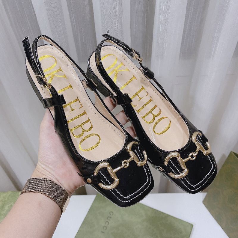 Giày sandal nữ gót vuông cao loại xịn