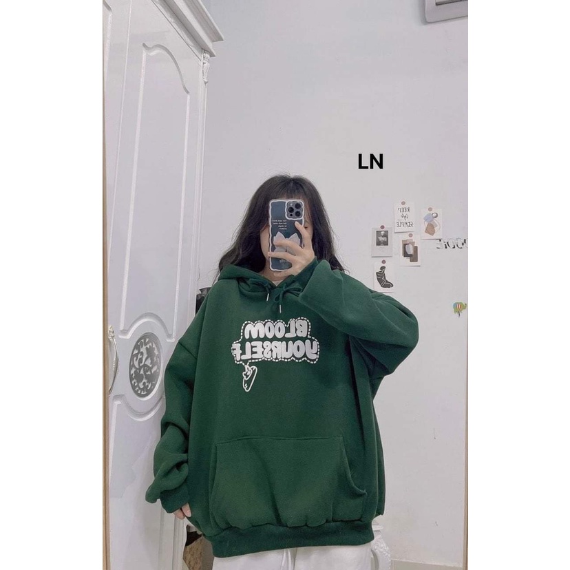 Áo hoodie bloom .Áo hoodie nữ nỉ cotton form rộng tay bồng