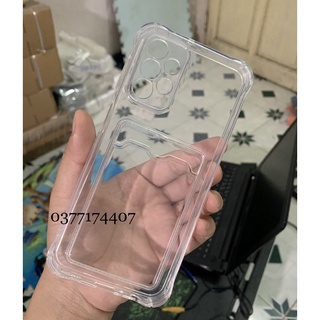 Ốp lưng trong suốt gài thẻ, ảnh cho Galaxy A23/ A13 bảo vệ camera trong suốt