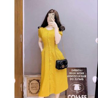 Váy tiểu thư chanh xả 2 màu hot hit mặc siêu xinh