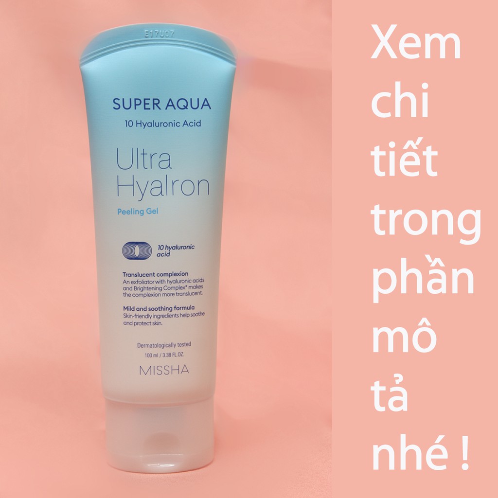 Tẩy Da Chết Tế Bào Chết Mặt Hàn Quốc Da Dầu Mụn,Nhạy Cảm Chống Oxy Hóa Missha Super Aqua Ultra Hyalron Peeling Gel 100ml