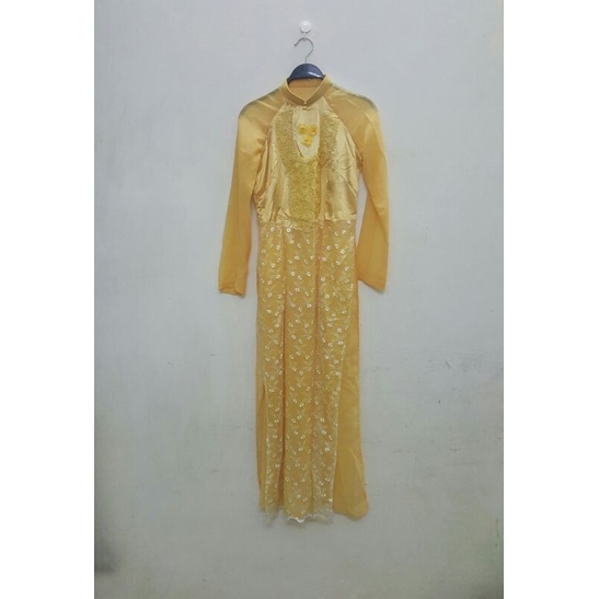 BỘ ÁO DÀI REN HOA HAI TÀ