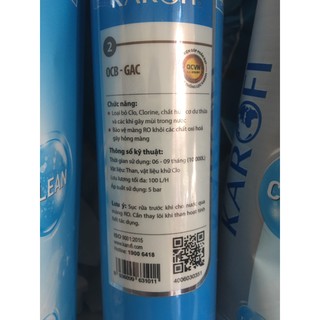 Lõi Lọc Nước Karofi Số 2 OCB-GAC - ( N-E118, N-E119/A, N-E119U, N-E239...)