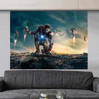 Thảm treo tường hình chữ nhật hình Marvel series Iron Man trang trí phòng ngủ