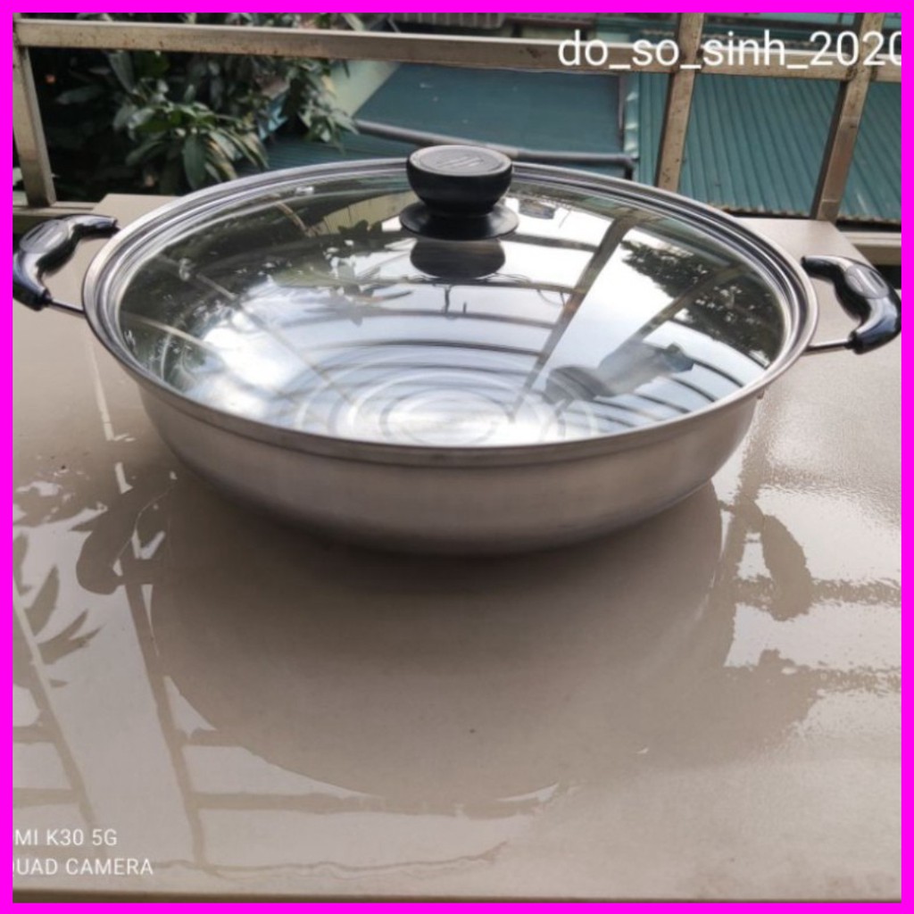 Xoong / Nồi inox nấu Lẩu 28cm 🔥FREESHIP🔥 Dùng cho mọi loại bếp