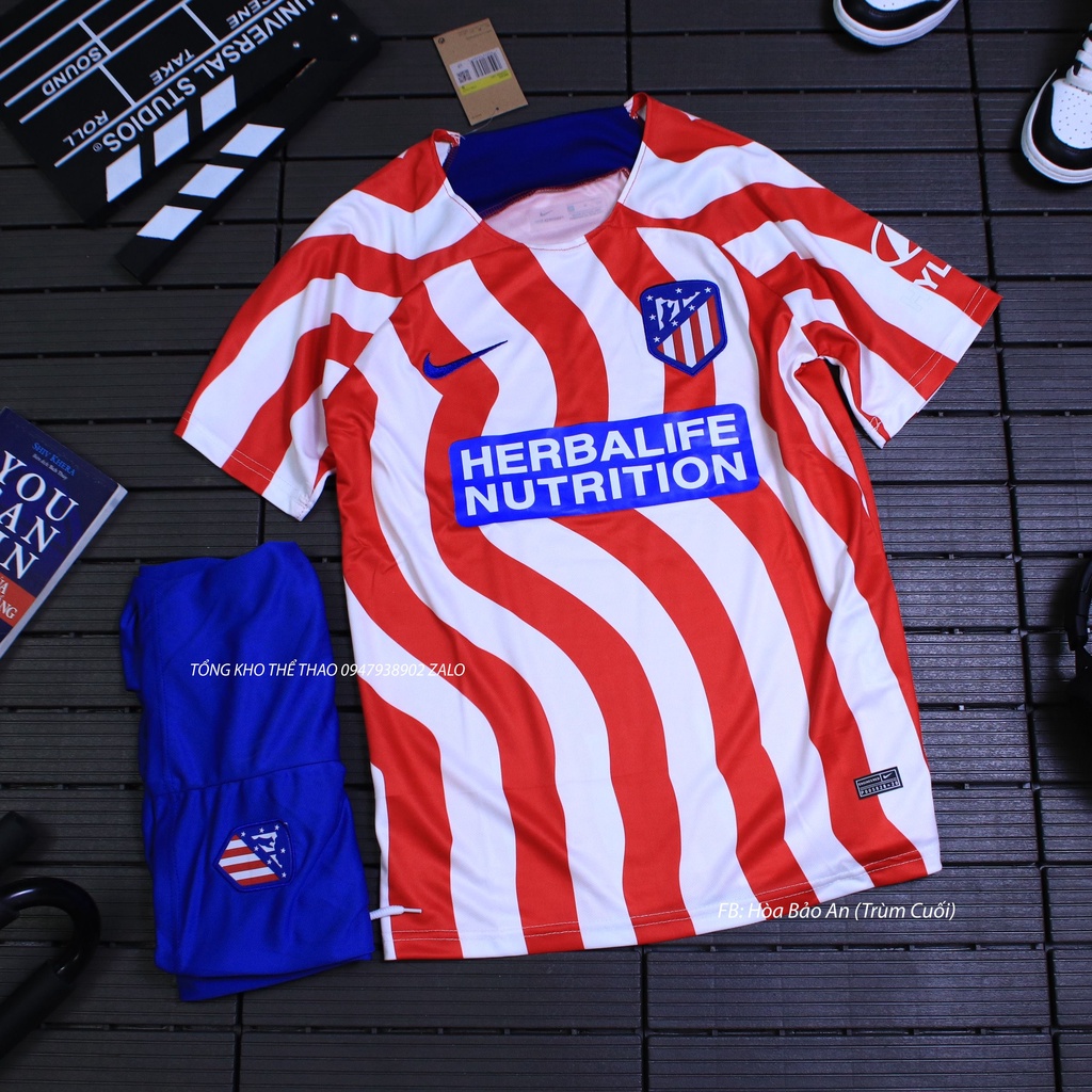 Set Bộ Thể Thao Nam CLB Atletico Madrid sân khách 2021 – 2022 Vải Thái Chuẩn Áo Thi Đấu - Quần Áo Bóng Đá Atlentico