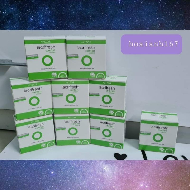 [8 tặng 1] Combo 8 hộp nước mắt nhân tạo không chất bảo quản Avizor lacrifresh comfort unidose 20*0.4ml