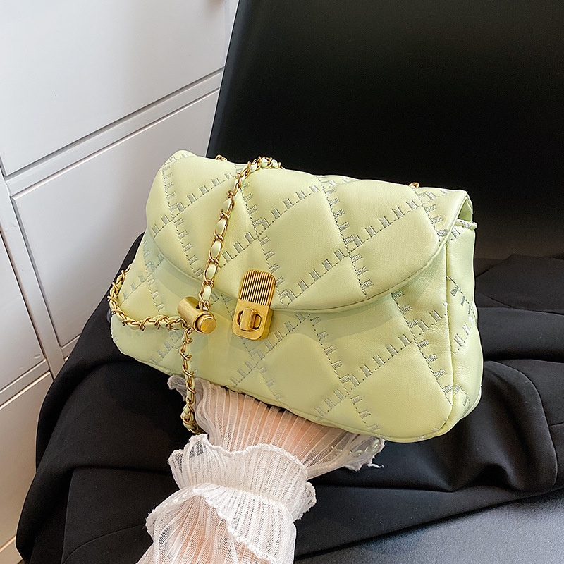 Túi Đeo Vai Có Dây Xích Thêu Họa Tiết Tinh Tế Thời Trang Cho Nữ