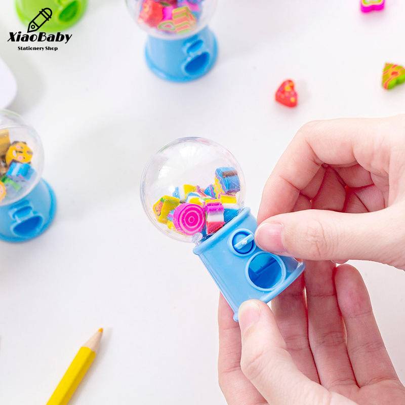 1 Bộ Gôm Tẩy Hình Máy Gashapon Mini Hoạt Hình Sáng Tạo Dành Cho Học Sinh
