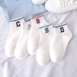 Tất vớ nữ cổ ngắn Chữ Cái, chất liệu cotton freesize Sakura Shop