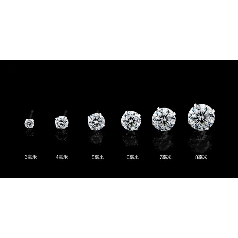 Bông Tai Mạ Bạc 925 Đính Pha Lê Tự Nhiên Xinh Xắn