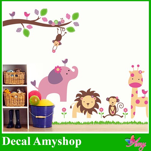 Decal dán tường Vườn thú nhỏ 3 - MSP DB039