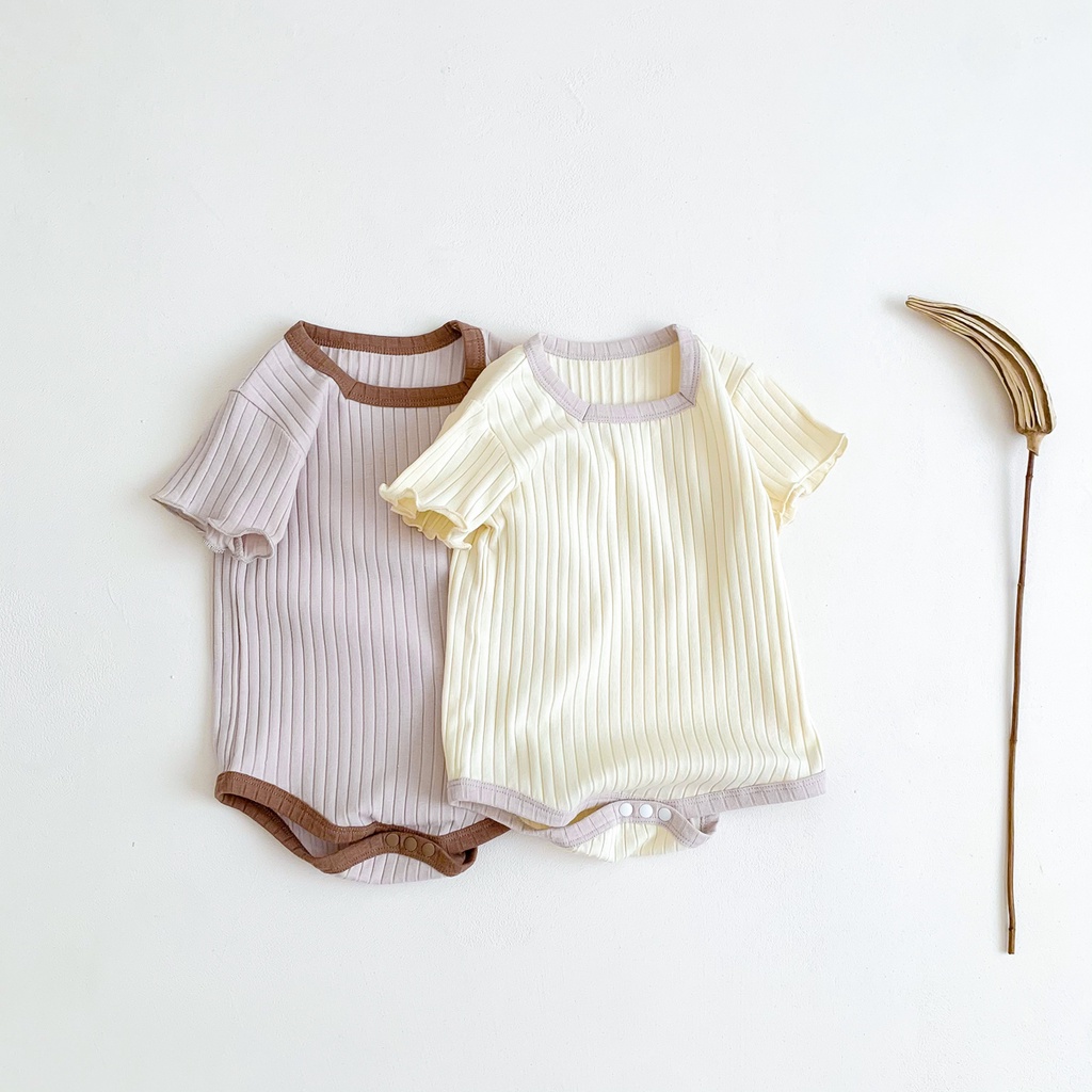 Bộ Áo Liền Quần Tay Ngắn Chất Liệu Cotton Mềm Thoáng Khí Cho Bé Sơ Sinh