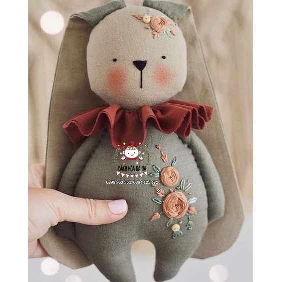 DIY nguyên liệu tự thêu thỏ bông BIG size- KIT NGUYÊN LIỆU RABBIT TỰ LÀM- QUÀ TẶNG EM BÉ- BÁCH HÓA NA NA