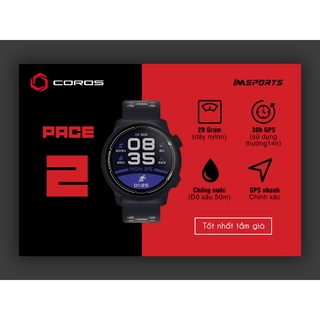 Đồng hồ chạy bộ, thể thao unisex GPS COROS PACE 2 - Tặng kèm dây thay thế và miếng dán cường lực