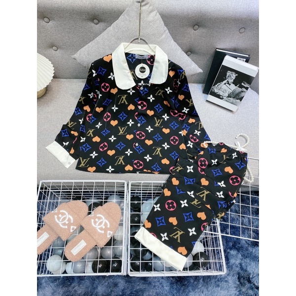 Pijama Tay Dài Chất Lụa Mango Sam