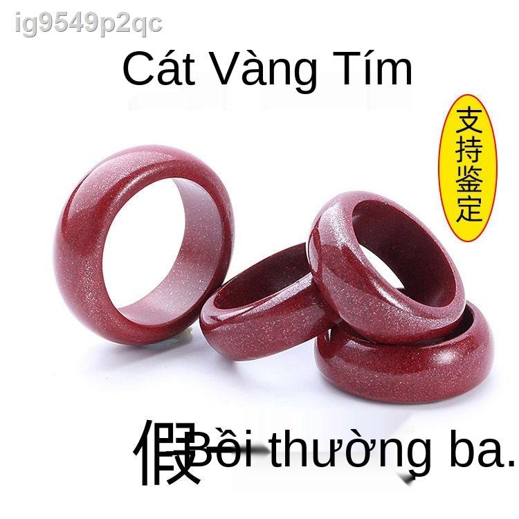 ( Sẵn)Nhẫn chu sa tự nhiên tinh khiết Thiên Chúa chính hãng nữ mô hình quặng nam