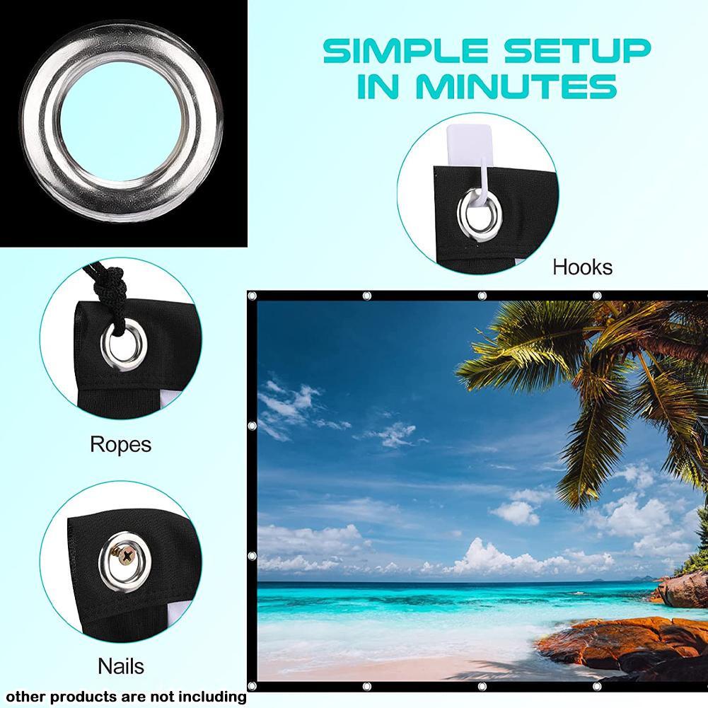 Màn chiếu 3D HD màu đen nhỏ gọn N4Y0 B8C7 D7U2