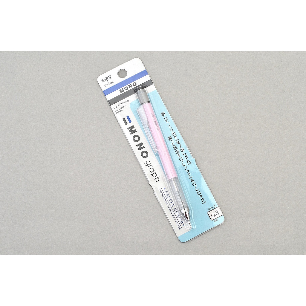Bút chì bấm kim lắc đẩy ngòi Tombow Mono Graph Shaker Mechanical Pencil – 0.3mm – Vỏ hồng pastel (Sakura Pink)