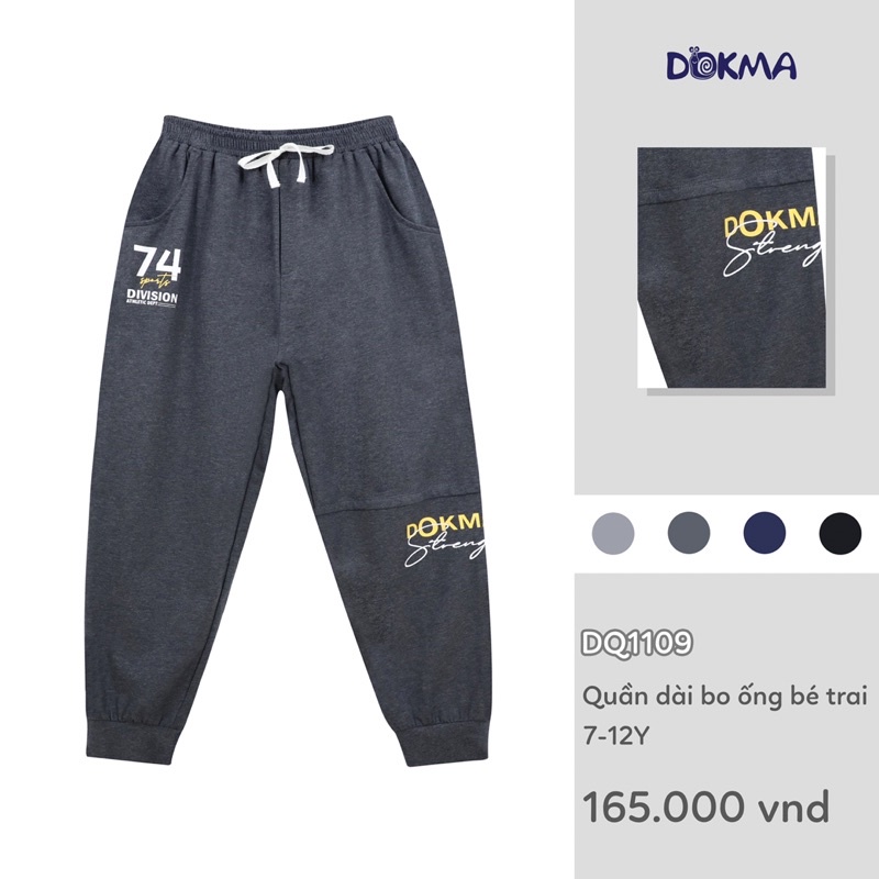 Quần Dài Bé Trai Dokma 7-12y chất mềm đẹp ,kiểu dáng bo ống luôn tạo sự gọn gàng và khoẻ khoắn cho bé