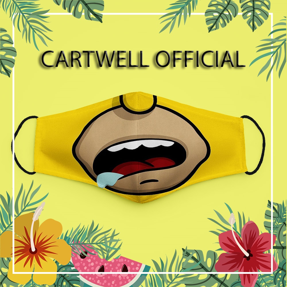 Khẩu trang hoạt hình dễ thương cho bé thú cưng trẻ em cute Hình Vẽ DRAWN CARTWELL bảo vệ toàn diện chất liệu vải mềm dàn