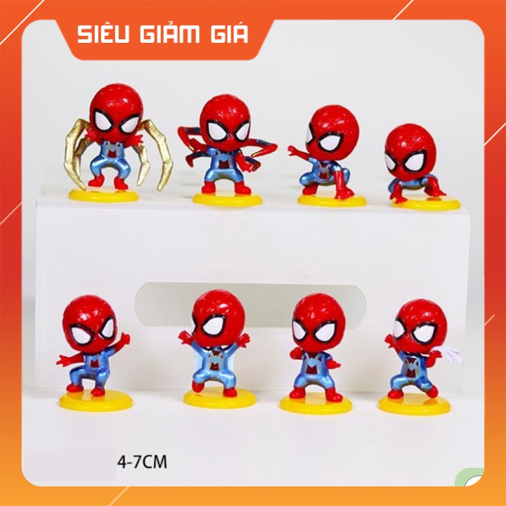 SET 8 MÔ HÌNH SPIDER MAN CHIBI KUTE 4-7CM