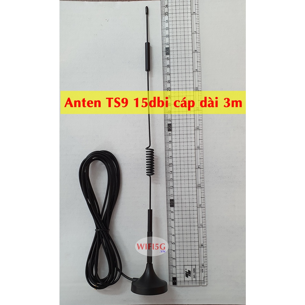Anten 3G/4G chuẩn TS9 15dBi cáp dài 3m