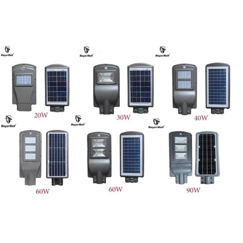 Bòng đèn đường năng lượng mặt trời liền thể  LY-TYN003 60W 2 khoang 3 khoang cảm biến chuyển động chống chộm