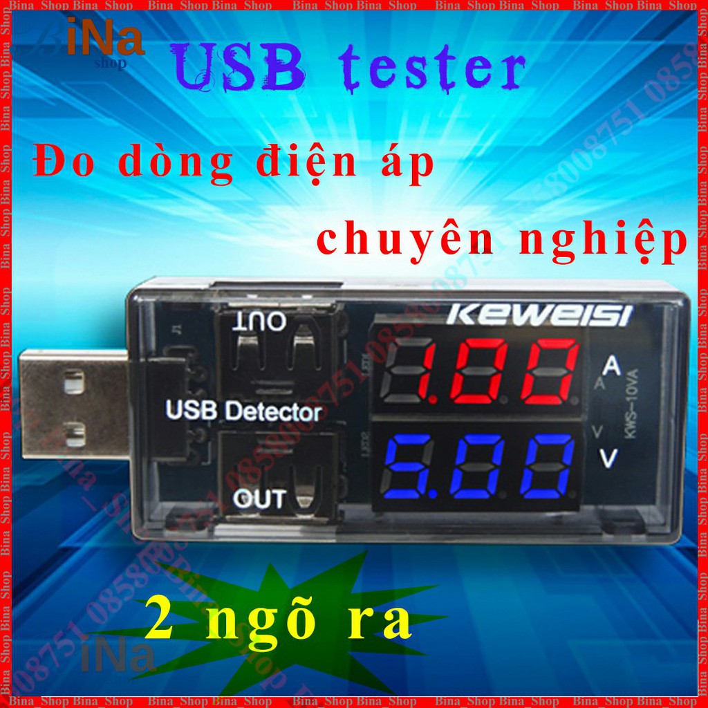 USB đo điện áp và dòng xả 20V 3A USB tester 20V/3A