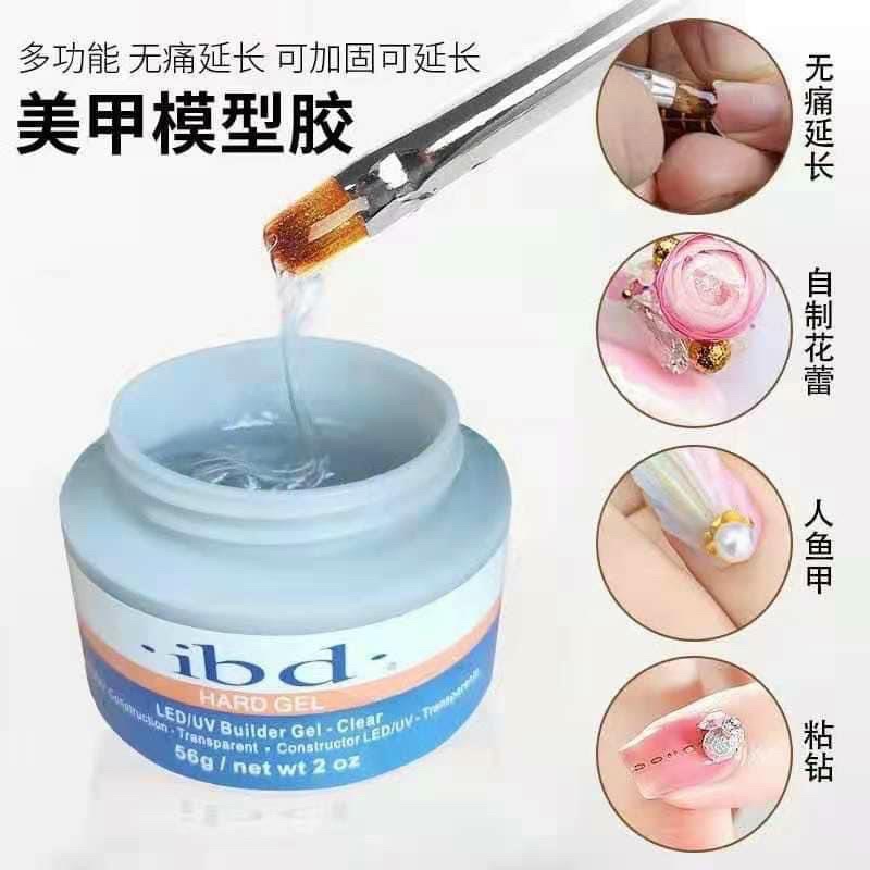 Gel đắp móng IBD Clear 56g - loại tốt không nóng không chảy